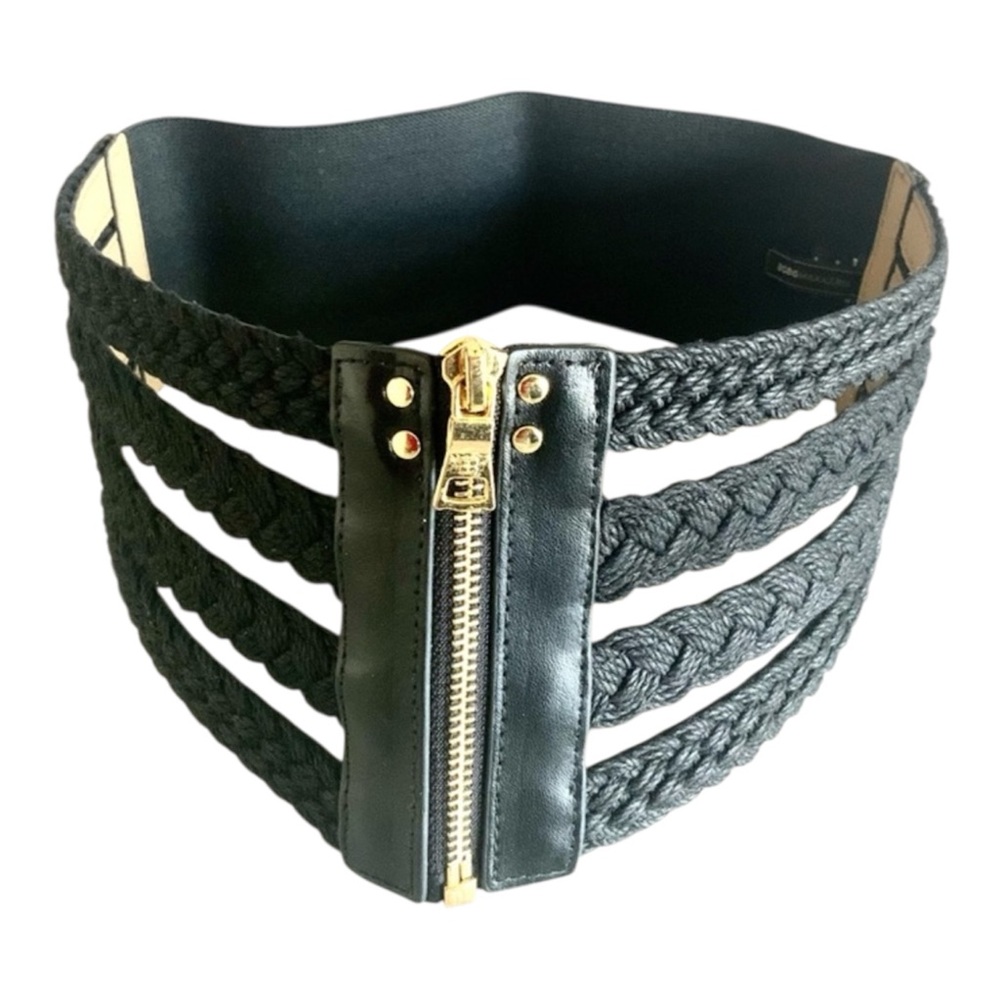 BCBG waist belt with gold zipper
